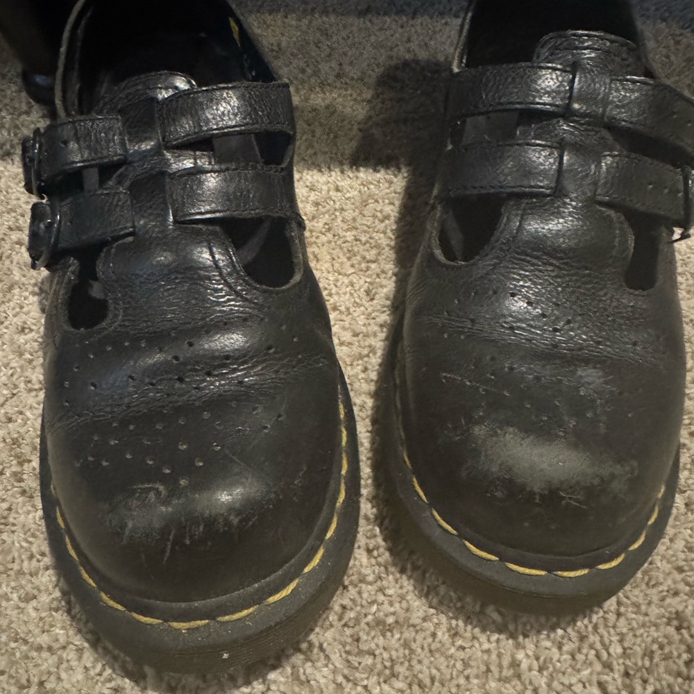 Dr. Martens Black Leather Platform Mary Jane Shoes - Picture 4 of 5
